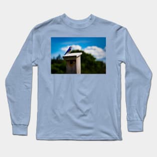 Bluebird On Nest Box Long Sleeve T-Shirt